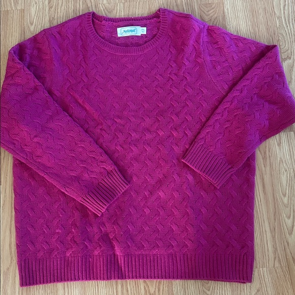 Sweaters - Pink Cable Knit Sweater National PXL